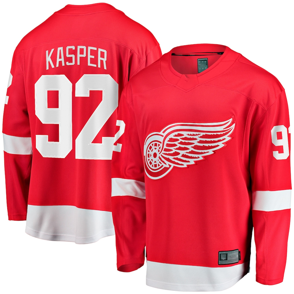 Punc D.Red wings #92 Marco Kasper Red Home Breakaway Jerseys