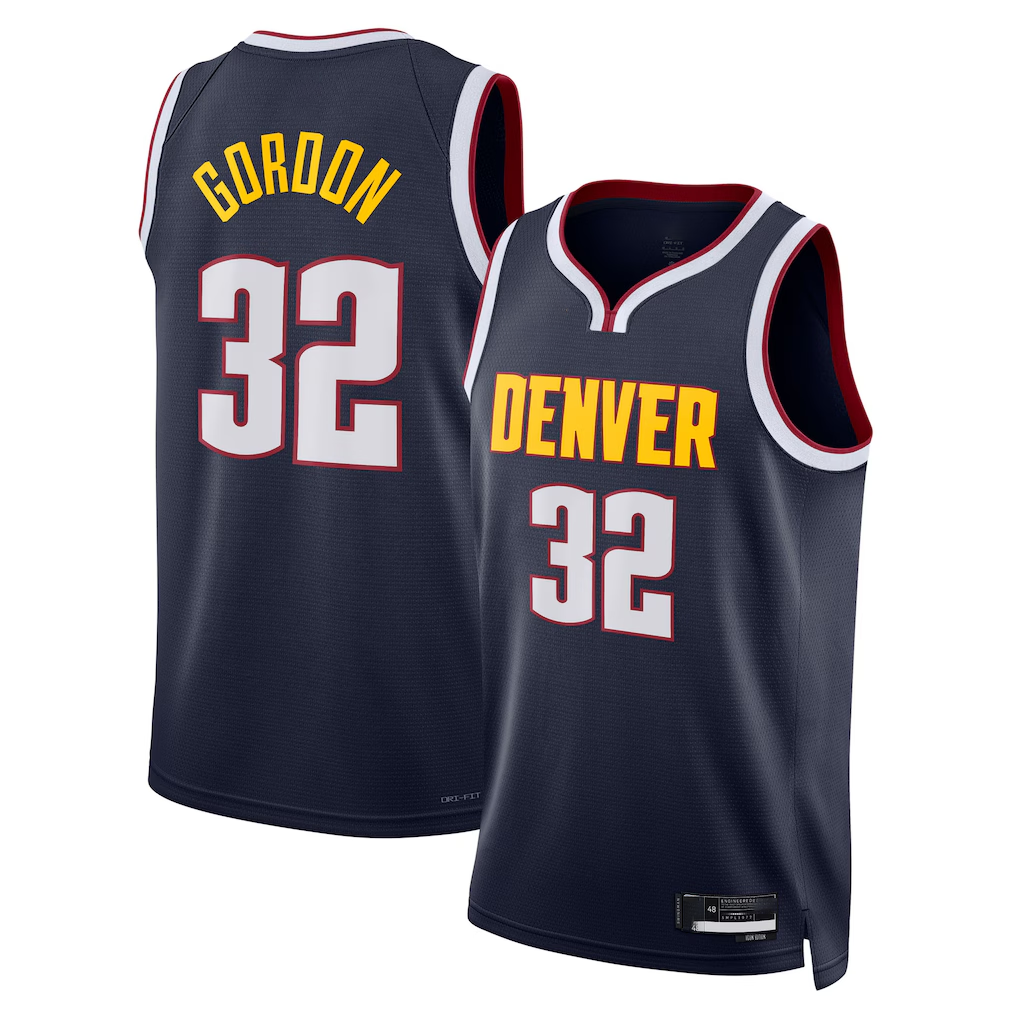 Punc D.Nuggets #32 Aaron Gordon Navy Swingman Replica Jerseys - Icon Edition