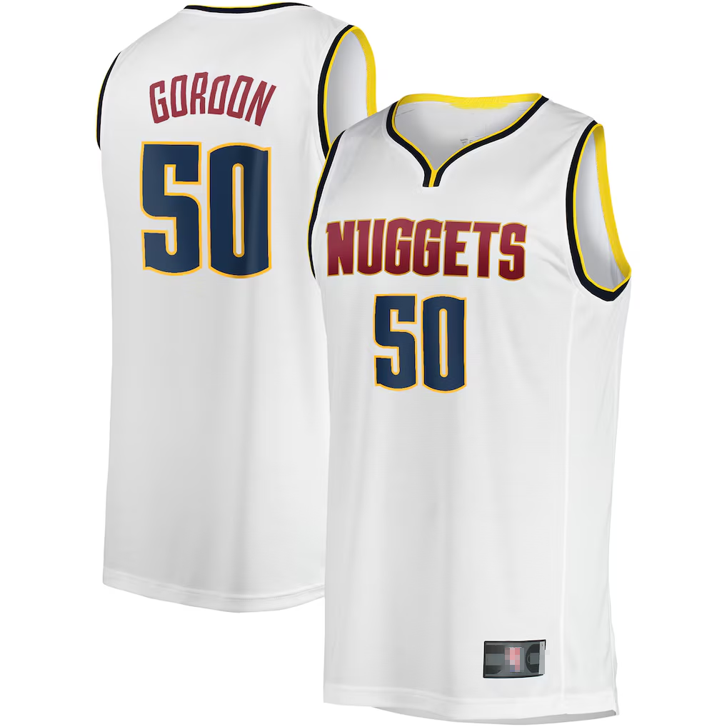 Punc D.Nuggets #50 Aaron Gordon White Fast Break Player Jerseys - Association Edition