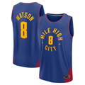 Punc D.Nuggets #8 Peyton Watson Blue Fast Break Replica Player Jerseys - Statement Edition