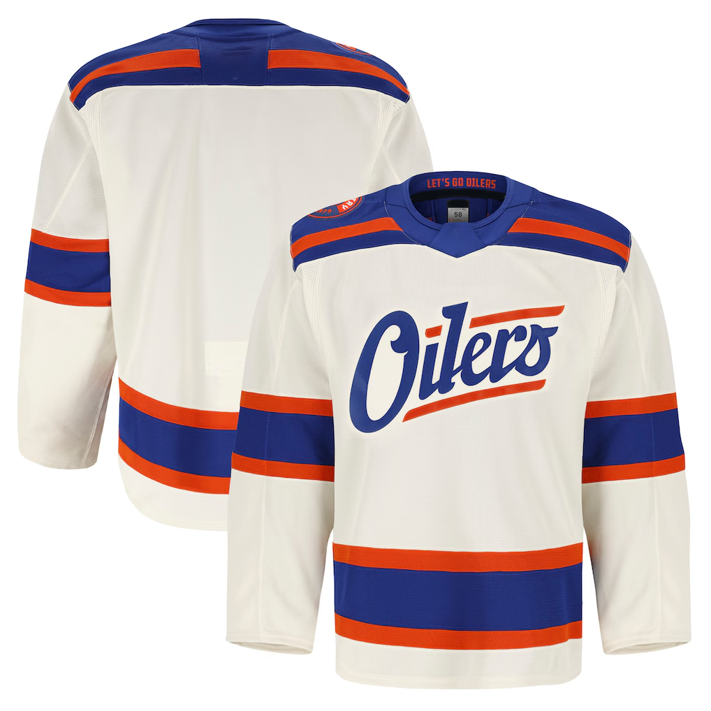 Punc E.Oilers Light Beige Alternate Authentic Pro Jerseys