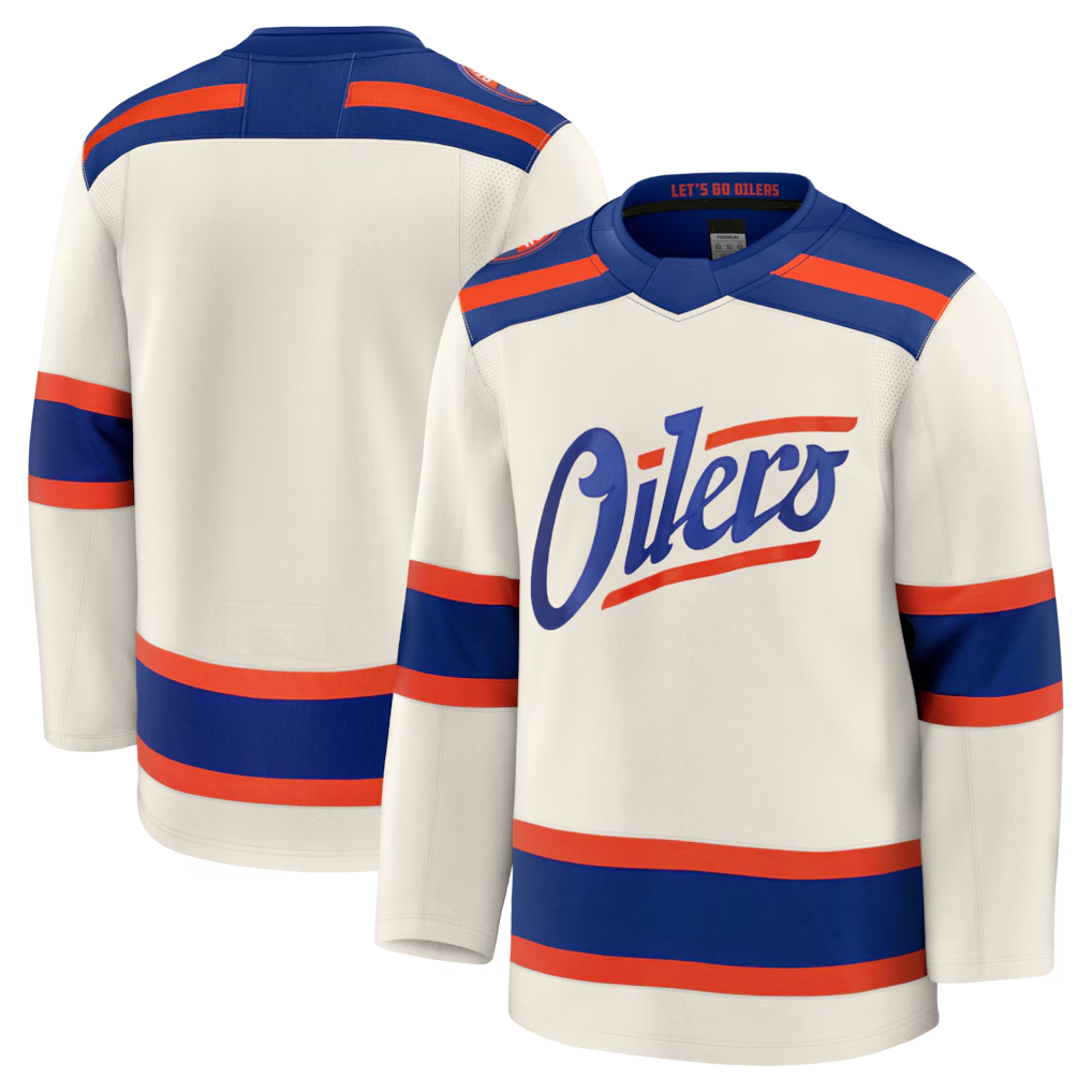 Punc E.Oilers Light Beige Alternate Premium Jerseys