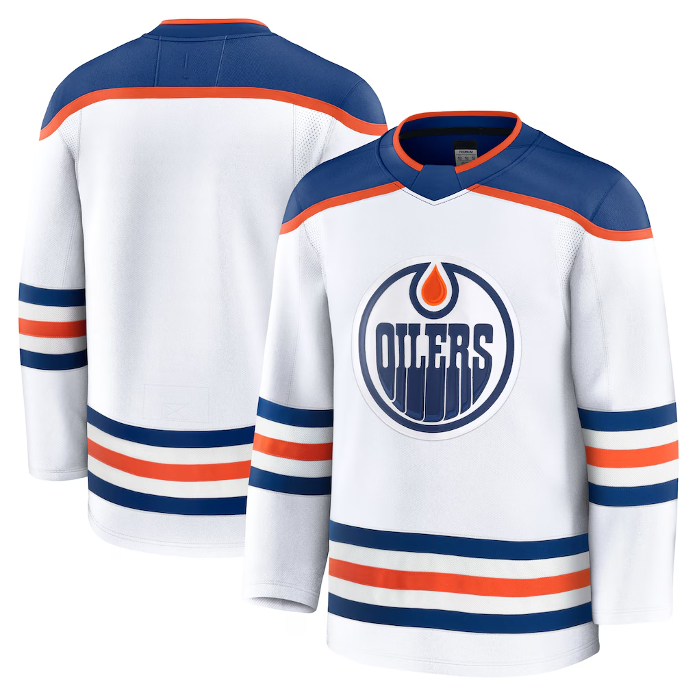 Punc E.Oilers White Away Premium Jerseys