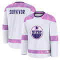 Punc E.Oilers White Hockey Fights Cancer Survivor Practice Jerseys