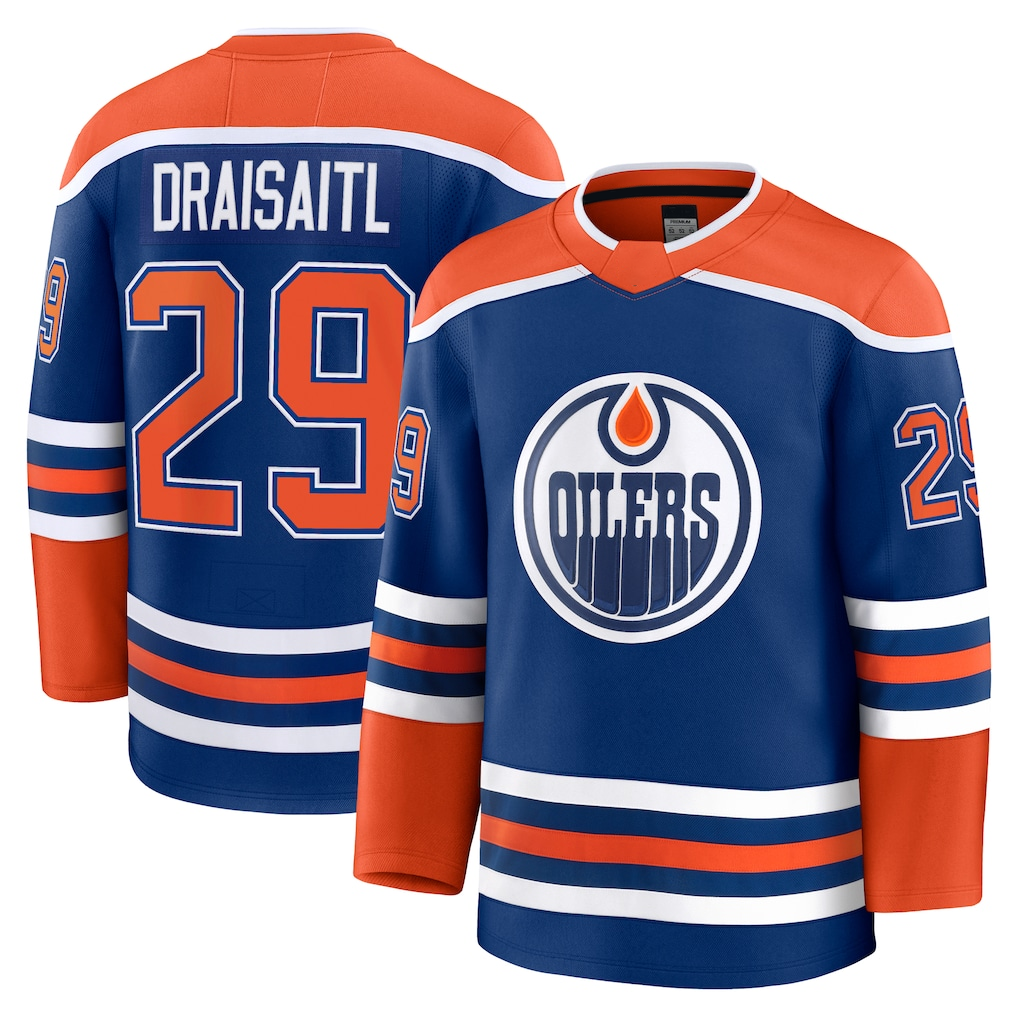 Punc E.Oilers #29 Leon Draisaitl Royal Home Premium Jerseys