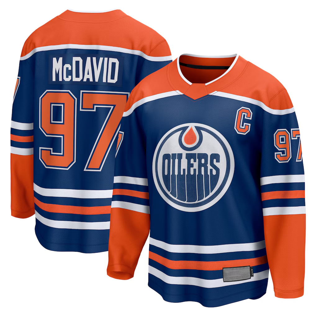Punc E.Oilers #97 Connor McDavid Royal Home Breakaway Jerseys