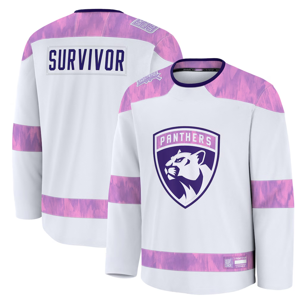 Punc F.Panthers White Hockey Fights Cancer Survivor Practice Jerseys
