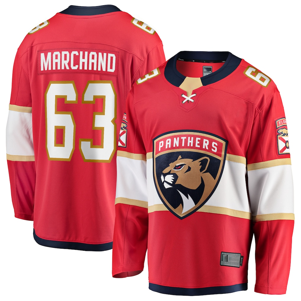Punc F.Panthers #63 Brad Marchand Red Home Breakaway Jerseys
