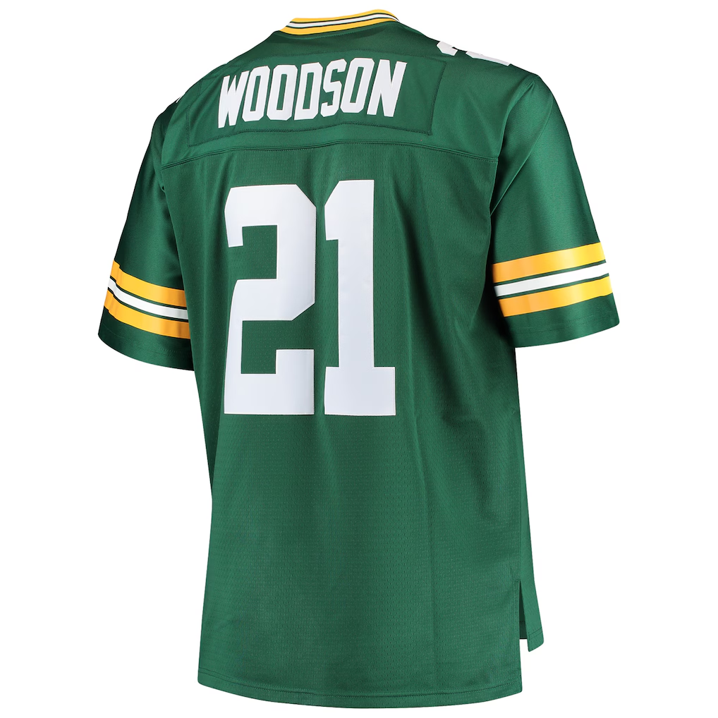 Punc GB.Packers #21 Charles Woodson Mitchell & Ness Green Big & Tall 2010 Retired Player Replica Stitched Puhic Jersey