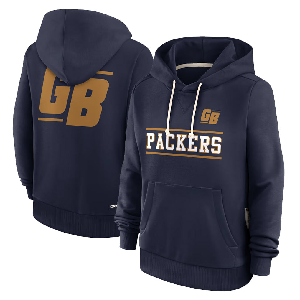Punc GB.Packers Navy The 1923 Classic Pullover Hoodies Limited Game Blank Player Stitched Jerseys