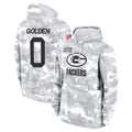 Punc GB.Packers #0 Matthew Golden Player Arctic Camo Salute to Service Hoodies Limited Game Stitched Jerseys