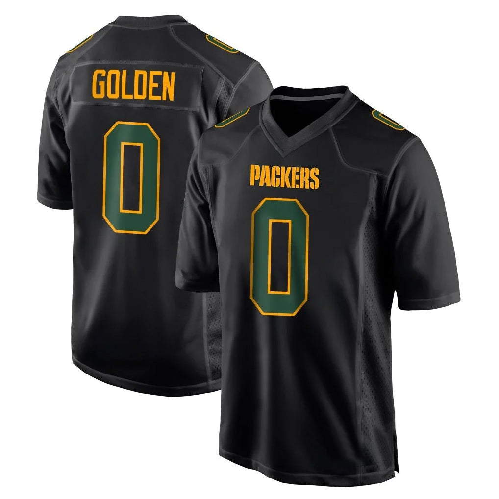 Punc GB.Packers #0 Matthew Golden Player Black Fashion Home Game Stitched Jerseys