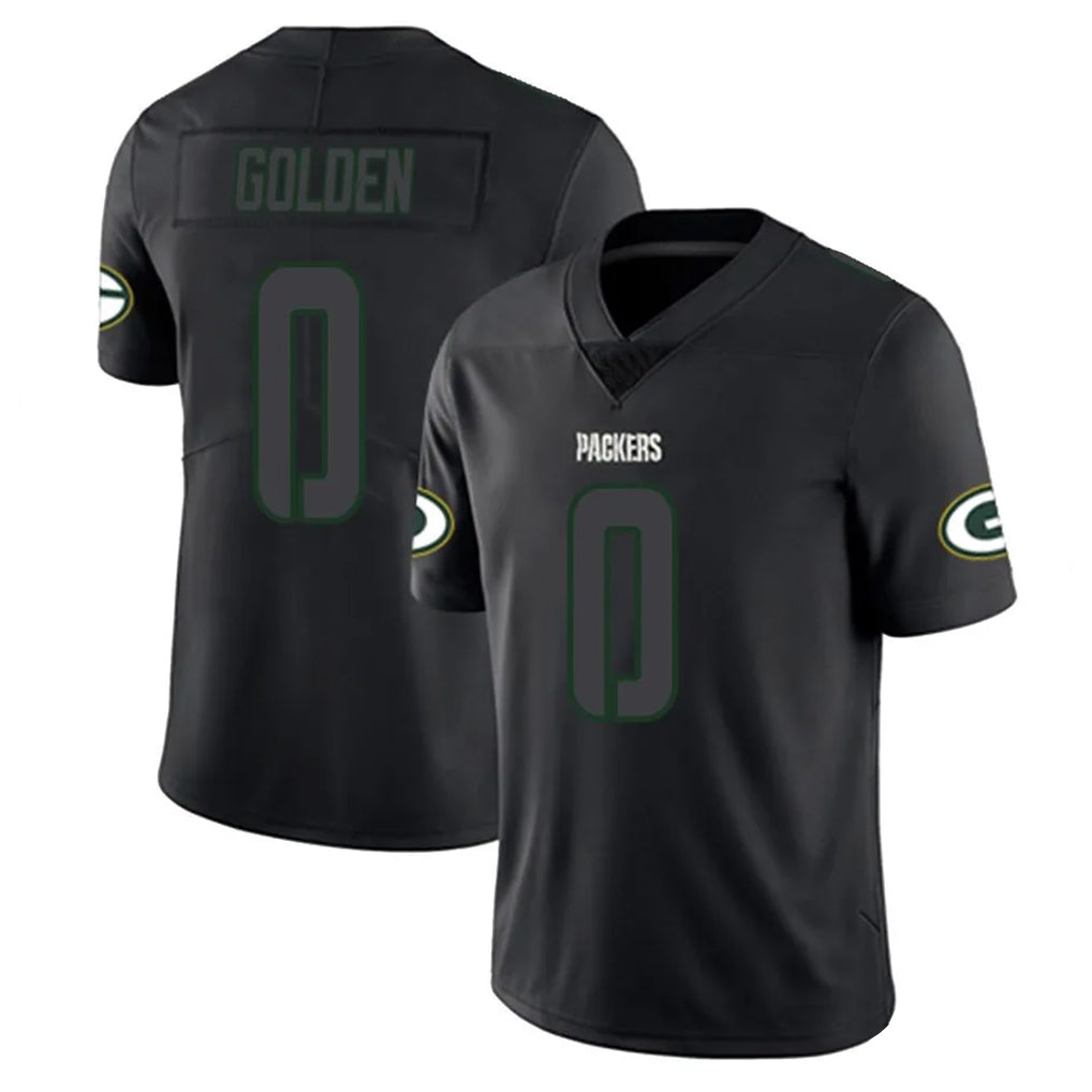 Punc GB.Packers #0 Matthew Golden Player Black Impact Limited Home Game Stitched Jerseys