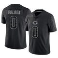 Punc GB.Packers #0 Matthew Golden Player Black Reflective Limited Home Game Stitched Jerseys