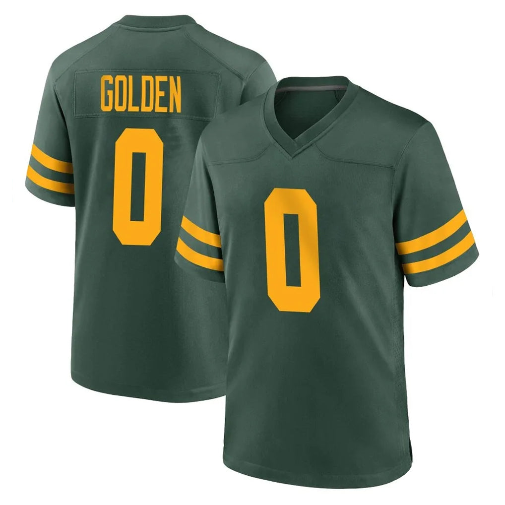 Punc GB.Packers #0 Matthew Golden Player Green Alternate Home Game Stitched Jerseys