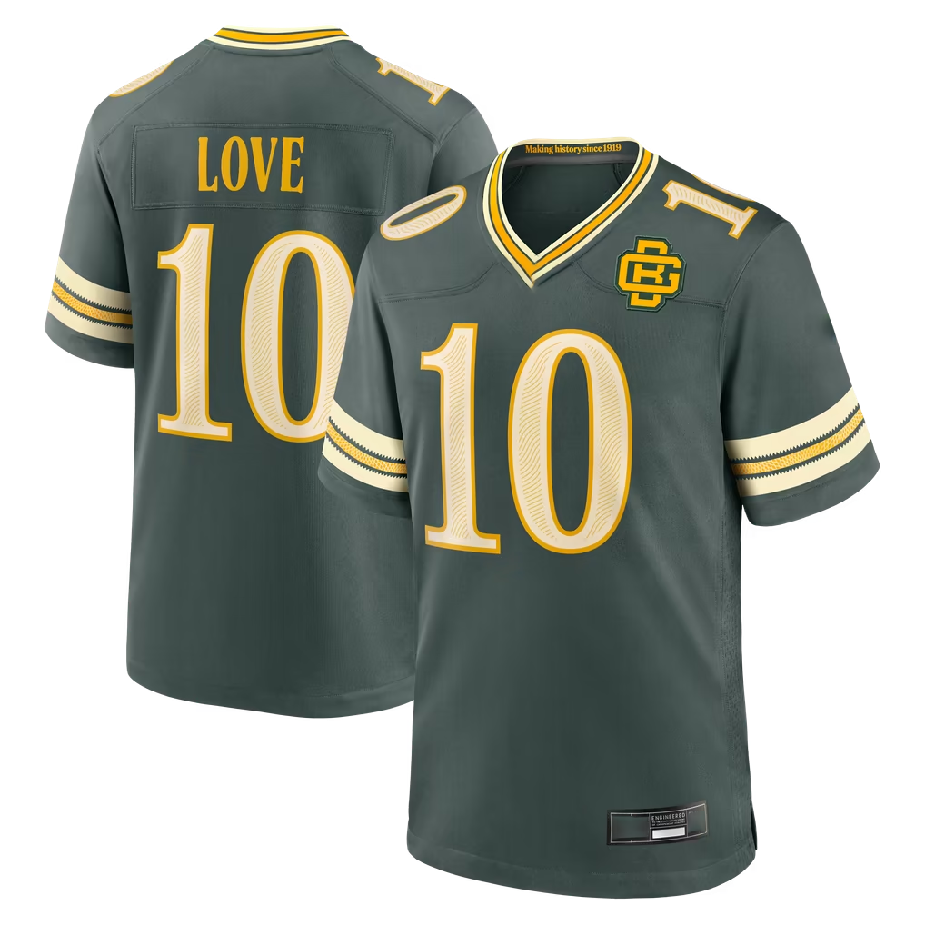 Punc GB.Packers #10 Jordan Love Green 2026 Rivalries Collection Game Stitched Jerseys