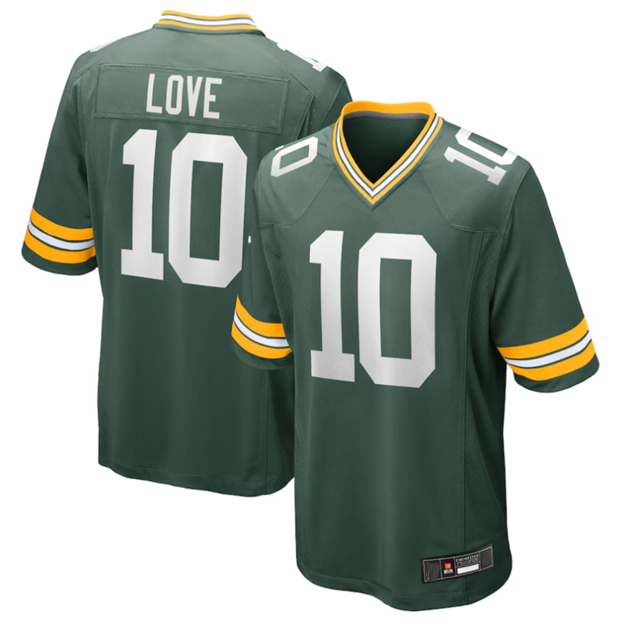 Punc GB.Packers #10 Jordan Love Player Green Game Stitched Jerseys