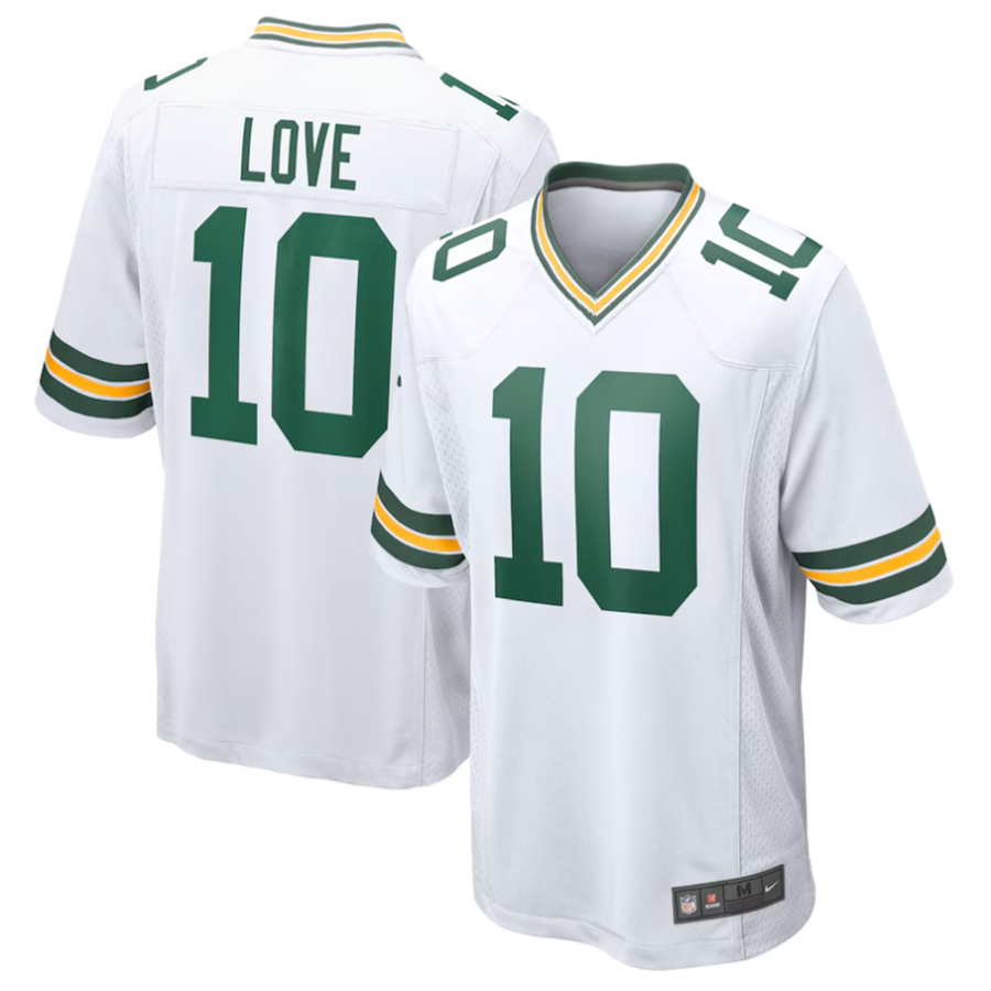 Punc GB.Packers #10 Jordan Love Player White Replica Game  Stitched Jerseys