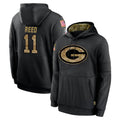Punc GB.Packers #11 Jayden Reed Player Black Salute to Service Hoodies Limited Game Stitched Jerseys
