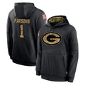 Punc GB.Packers #1 Micah Parsons Player Black Salute to Service Hoodies Limited Game Stitched Jerseys