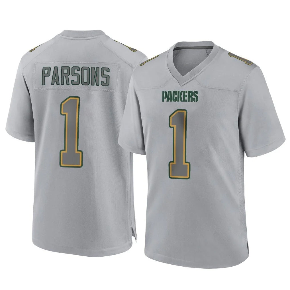 Punc GB.Packers #1 Micah Parsons Player Gray Atmosphere Fashion Home Game Stitched Jerseys
