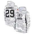 Punc GB.Packers #29 Xavier McKinney Player Camo Salute To Service Hoodies Game  Stitched Jerseys