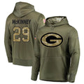 Punc GB.Packers #29 Xavier McKinney Player Olive Salute to Service Pullover Hoodie Game Stitched Jerseys