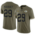 Punc GB.Packers #29 Xavier McKinney Player Salute To Service Olive Stitched Jerseys