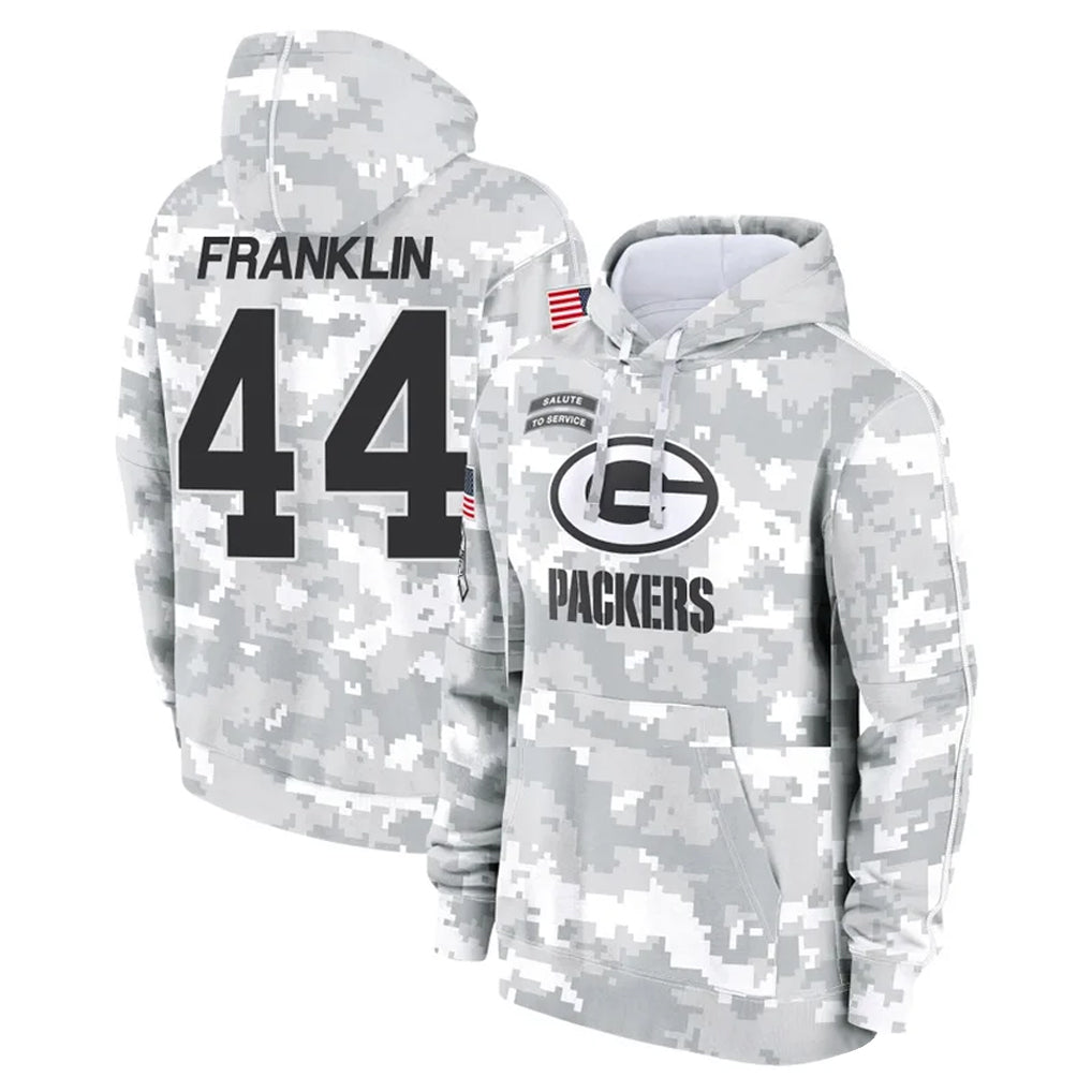 Punc GB.Packers #44 Zaire Franklin Player Arctic Camo Salute to Service Hoodies Limited Game Stitched Jerseys