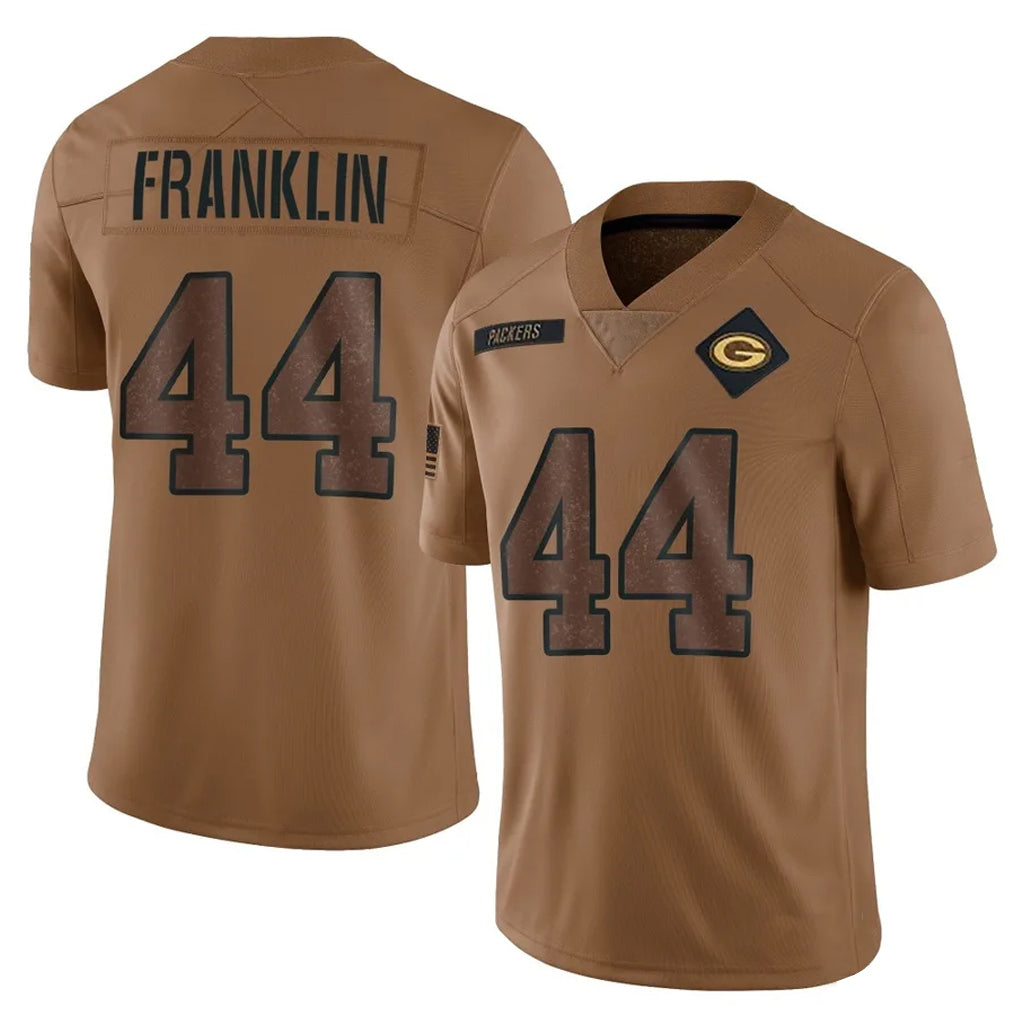 Punc GB.Packers #44 Zaire Franklin Player Brown Salute To Service Limited Stitched Jerseys