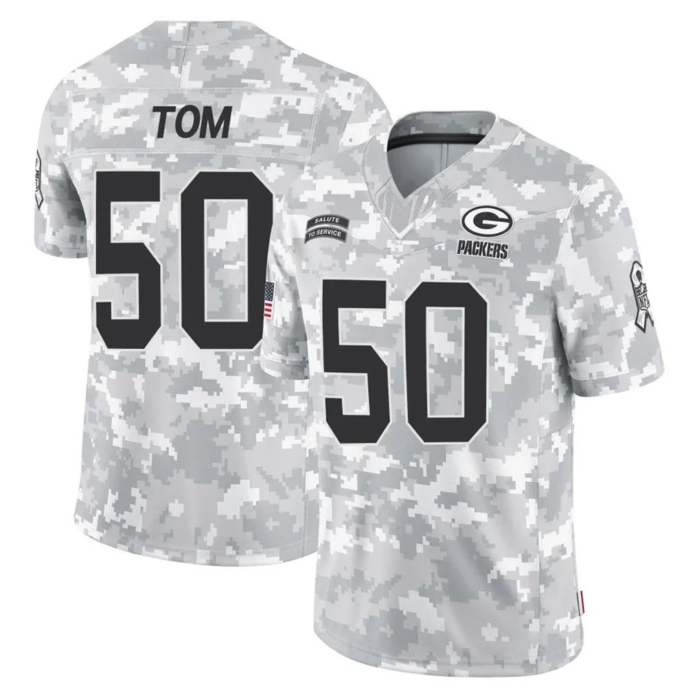 Punc GB.Packers #50 Zach Tom Player Arctic Camo Salute To Service Limited Stitched Jerseys