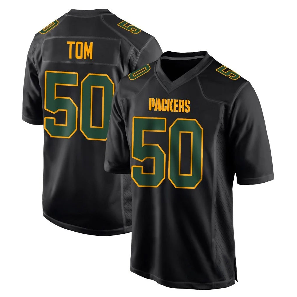 Punc GB.Packers #50 Zach Tom Player Black Fashion Home Game Stitched Jerseys