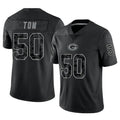 Punc GB.Packers #50 Zach Tom Player Black Reflective Limited Home Game Stitched Jerseys
