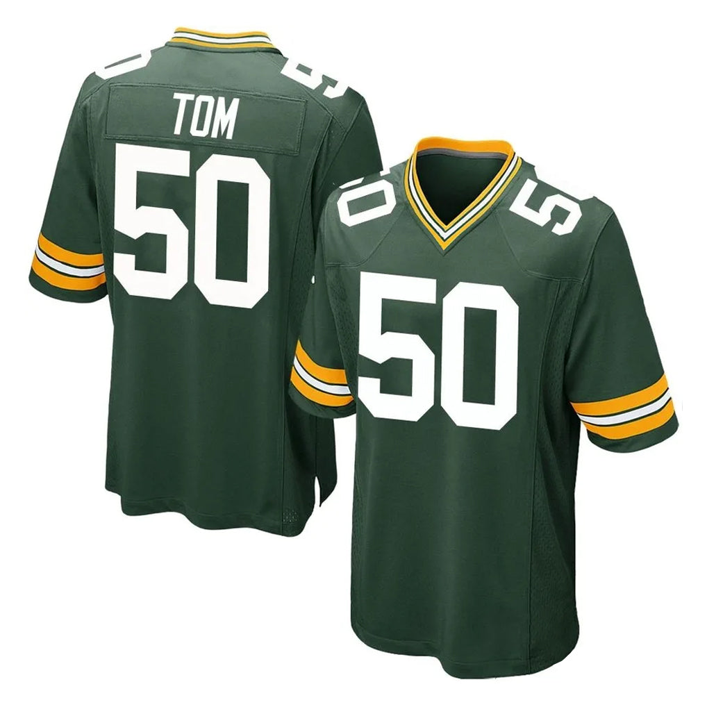 Punc GB.Packers #50 Zach Tom Player Green Home Game Stitched Jerseys