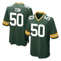 Punc GB.Packers #50 Zach Tom Player Green Home Game Stitched Jerseys