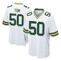 Punc GB.Packers #50 Zach Tom Player White Home Game Stitched Jerseys
