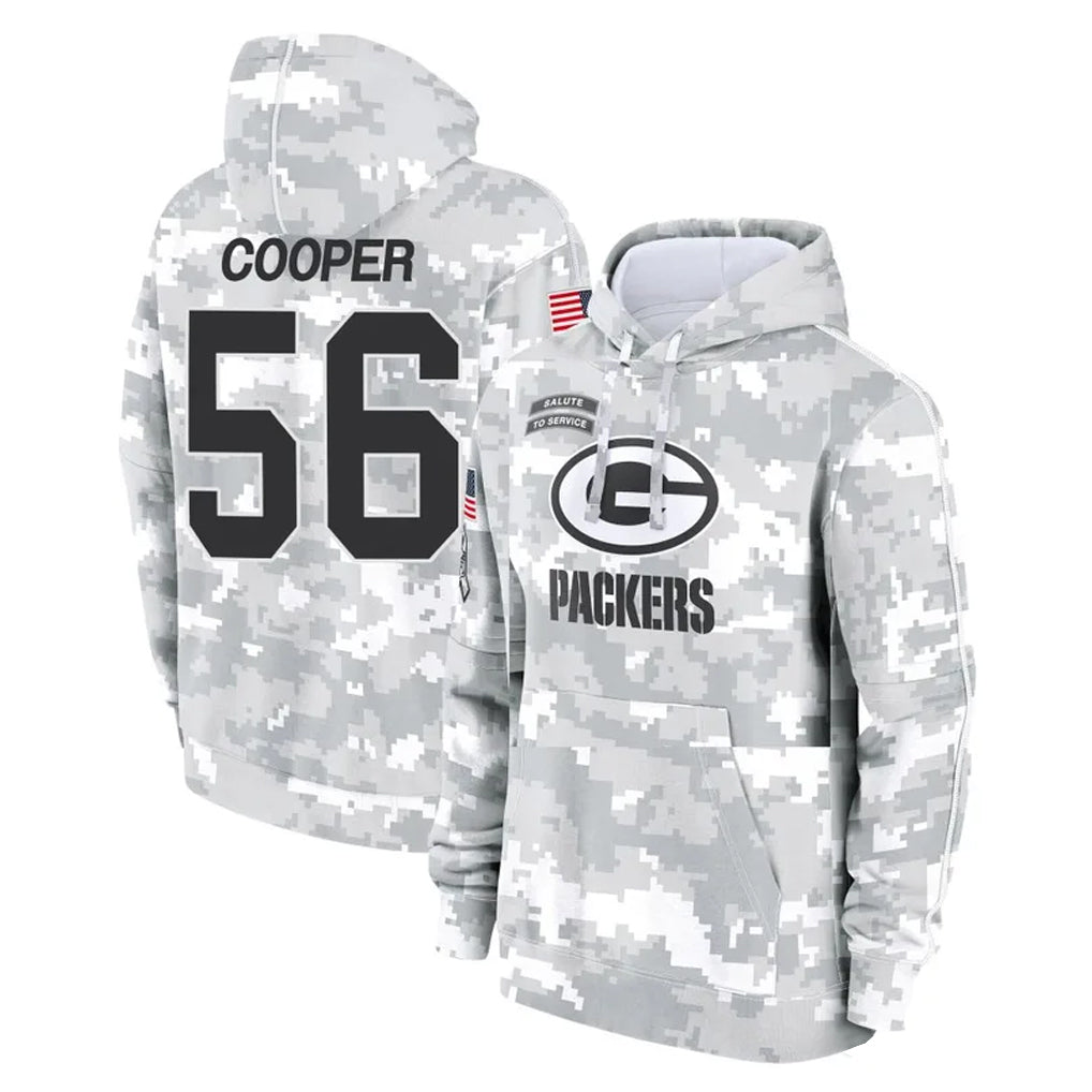 Punc GB.Packers #56 Edgerrin Cooper Player Arctic Camo Salute to Service Hoodies Limited Game Stitched Jerseys