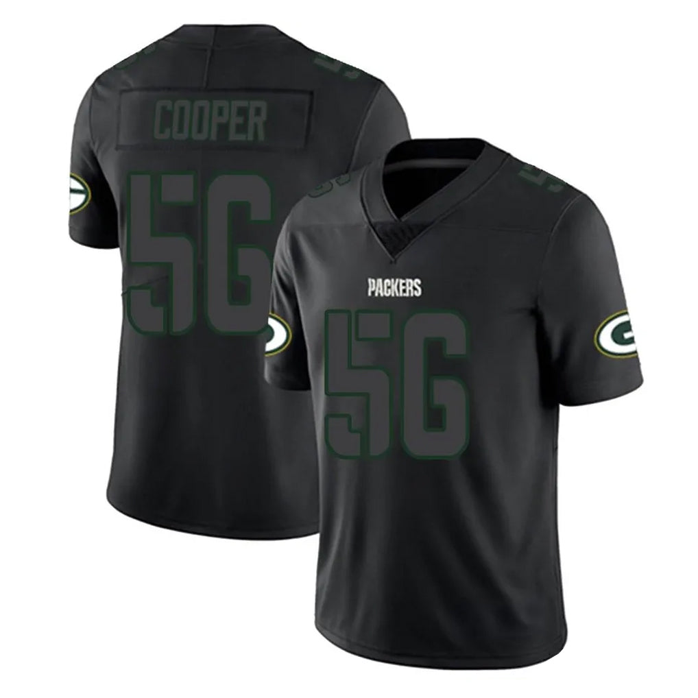Punc GB.Packers #56 Edgerrin Cooper Player Black Impact Limited Home Game Stitched Jerseys