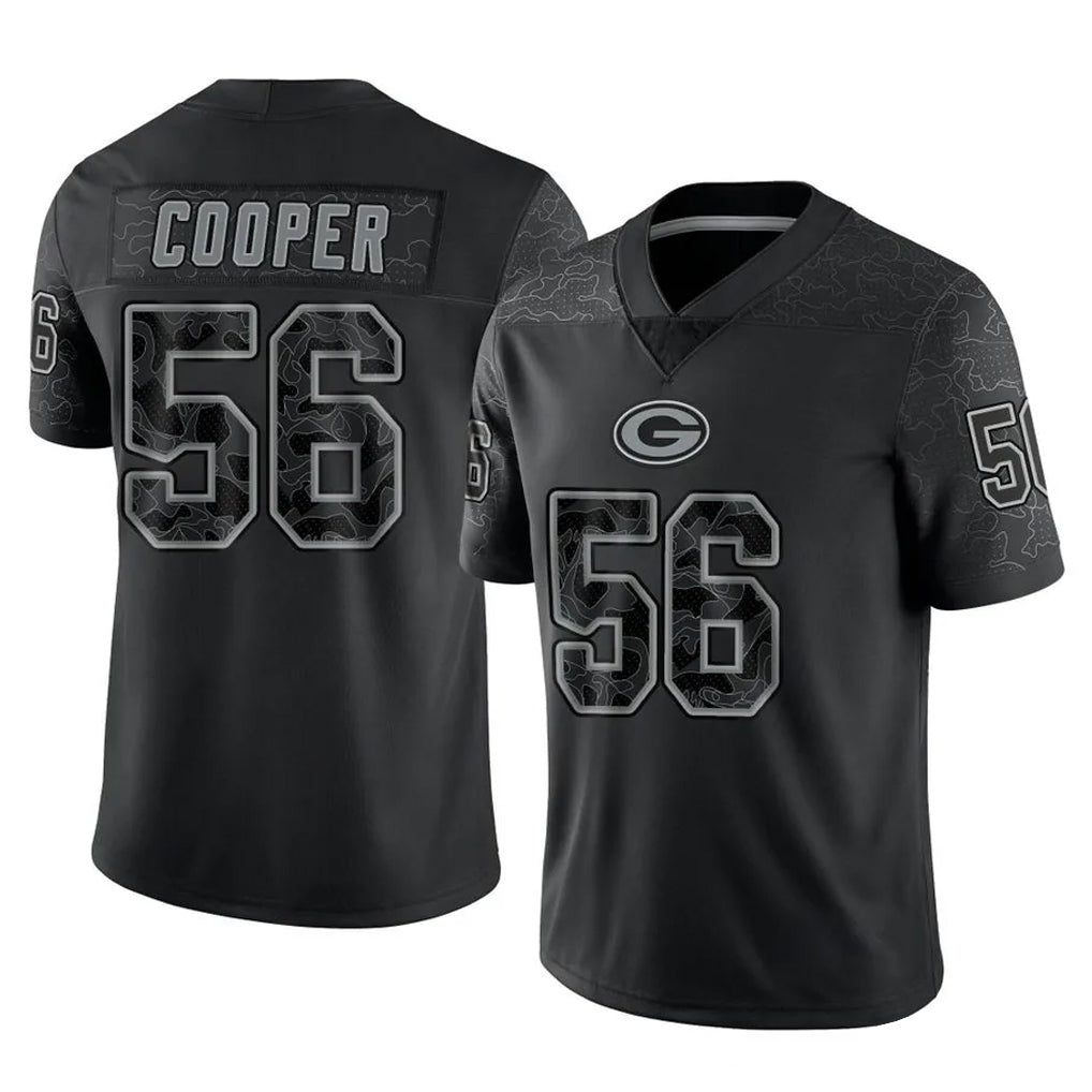 Punc GB.Packers #56 Edgerrin Cooper Player Black Reflective Limited Home Game Stitched Jerseys