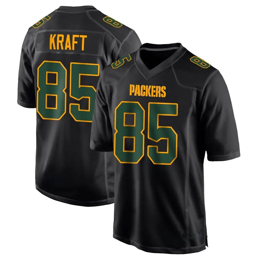Punc GB.Packers #85 Tucker Kraft Player Black Fashion Game Stitched Jerseys
