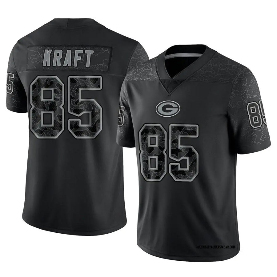 Punc GB.Packers #85 Tucker Kraft Player Black RFLCTV Limited Stitched Jerseys