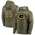 Punc GB.Packers #85 Tucker Kraft Player Olive Salute to Service Pullover Hoodie Game Stitched Jerseys