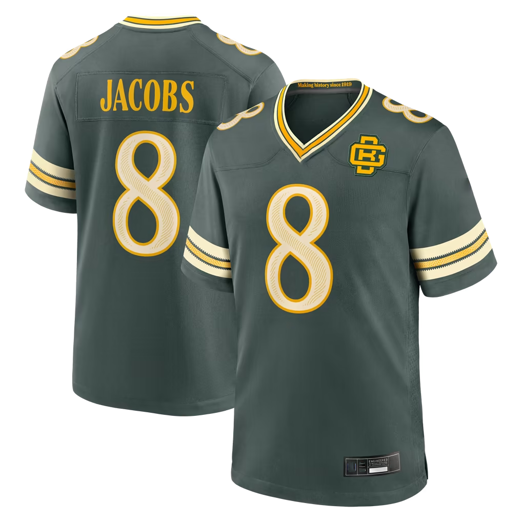 Punc GB.Packers #8 Josh Jacobs Green 2026 Rivalries Collection Game Stitched Jerseys