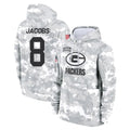 Punc GB.Packers #8 Josh Jacobs Player Arctic Camo Salute to Service Hoodies Limited Game Stitched Jerseys
