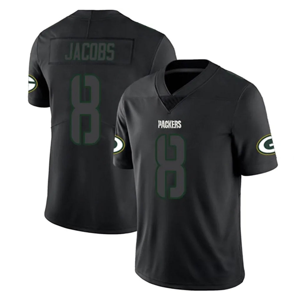 Punc GB.Packers #8 Josh Jacobs Player Black Impact Limited Home Game Stitched Jerseys