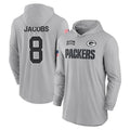 Punc GB.Packers #8 Josh Jacobs Player Gray Salute to Service Hoodies Game Stitched Jerseys