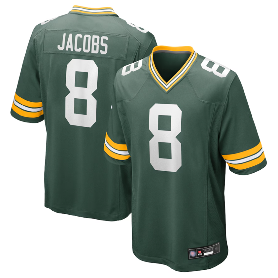 Punc GB.Packers #8 Josh Jacobs Player Green Replica Game Stitched Jerseys