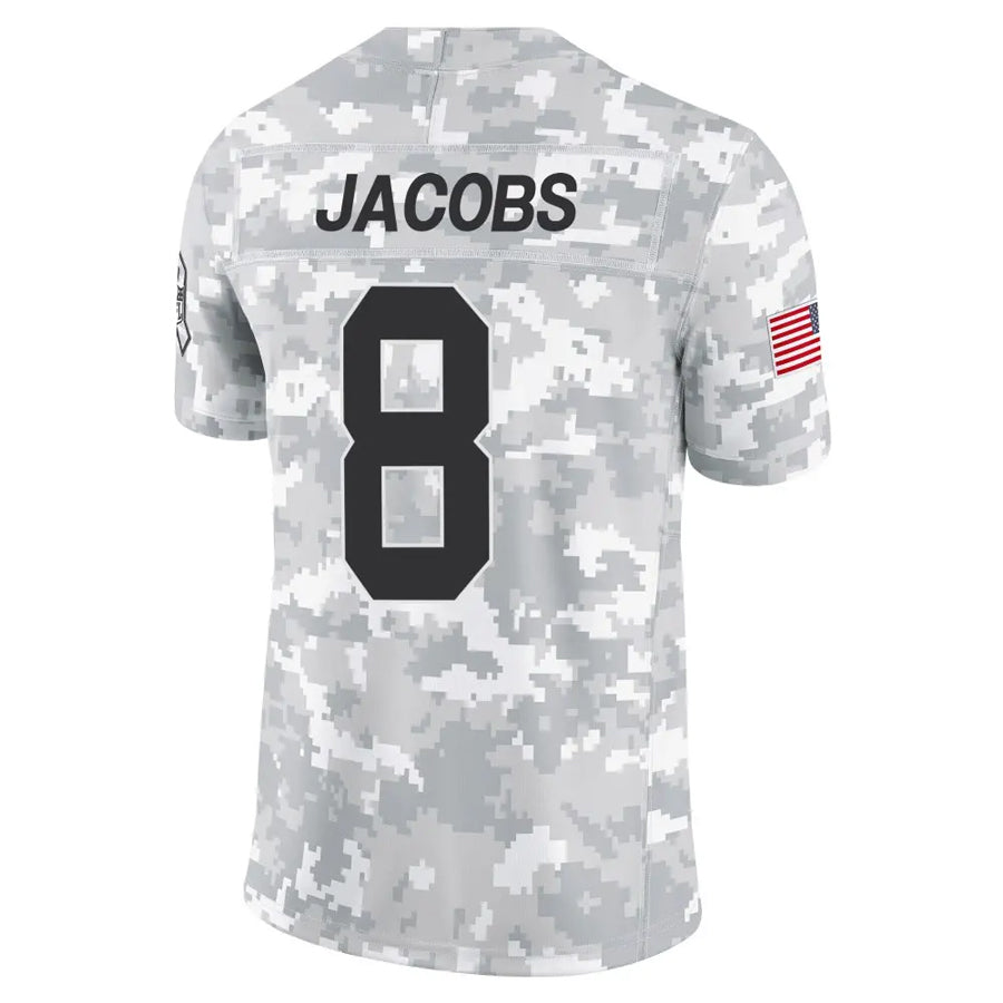 Punc GB.Packers #8 Josh Jacobs Player Limited Arctic Camo Salute to Service Stitched Jerseys