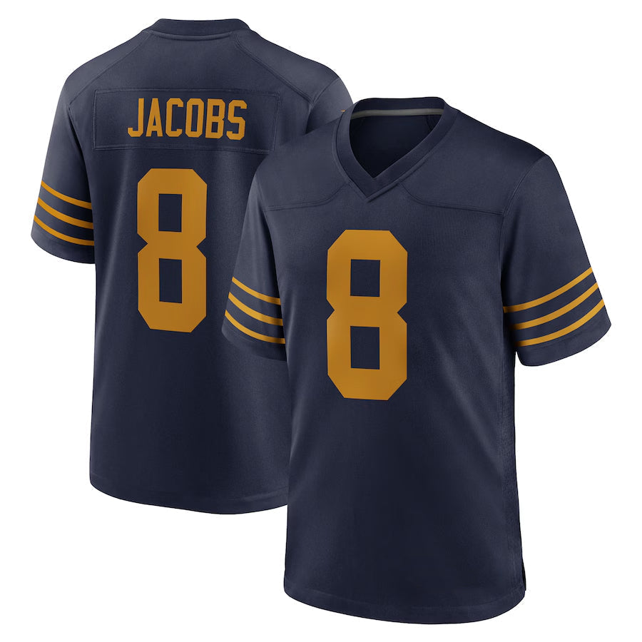 Punc GB.Packers #8 Josh Jacobs Player Navy The 1923 Classic Game Stitched Jersey