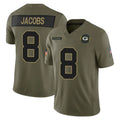 Punc GB.Packers #8 Josh Jacobs Player Olive 2025 Salute To Service Limited Home Game Stitched Jerseys